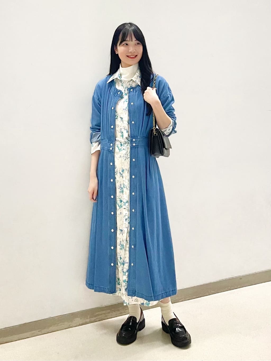 フラワーシャツワンピース