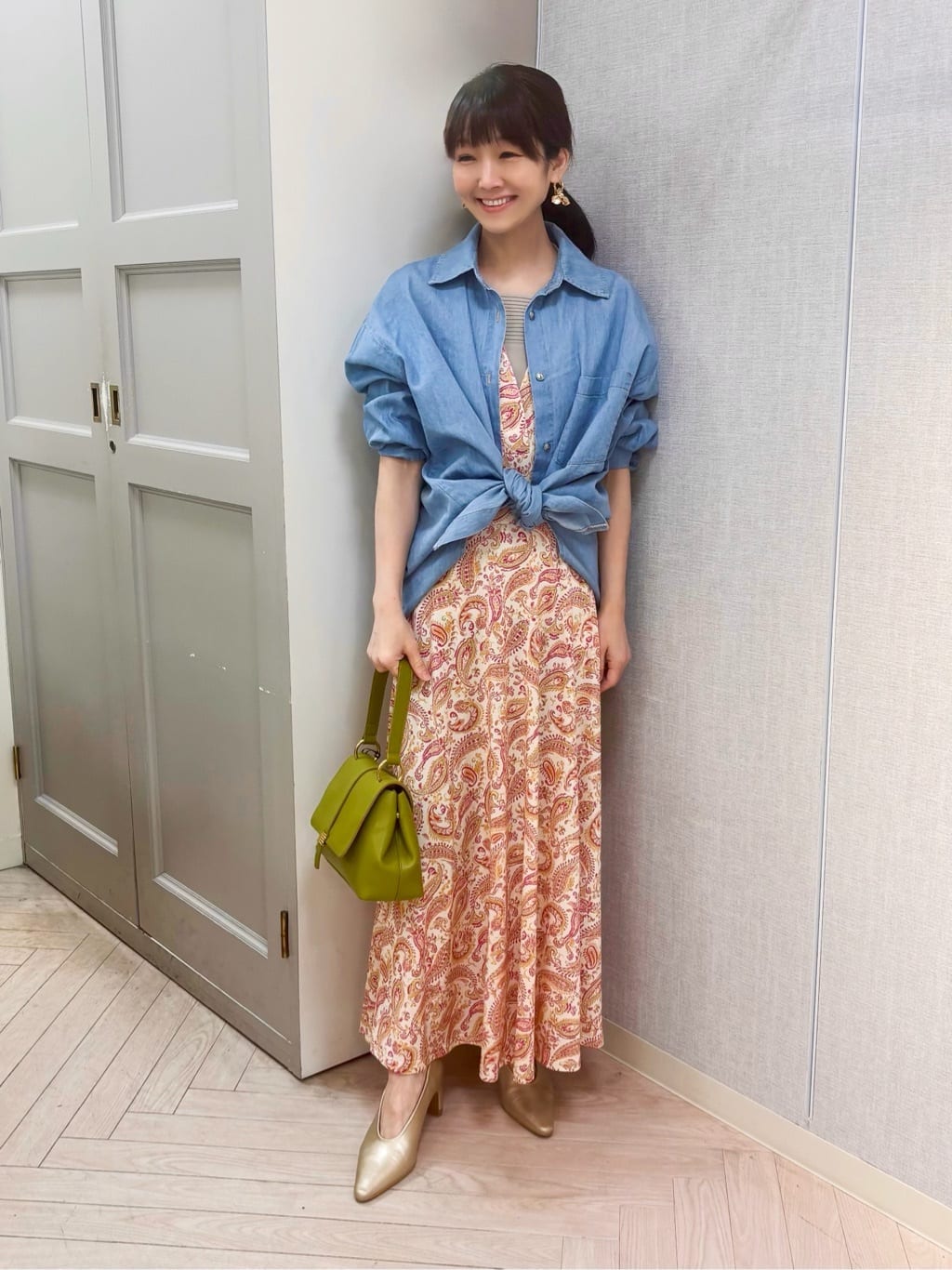 ペイズリージャージワンピース