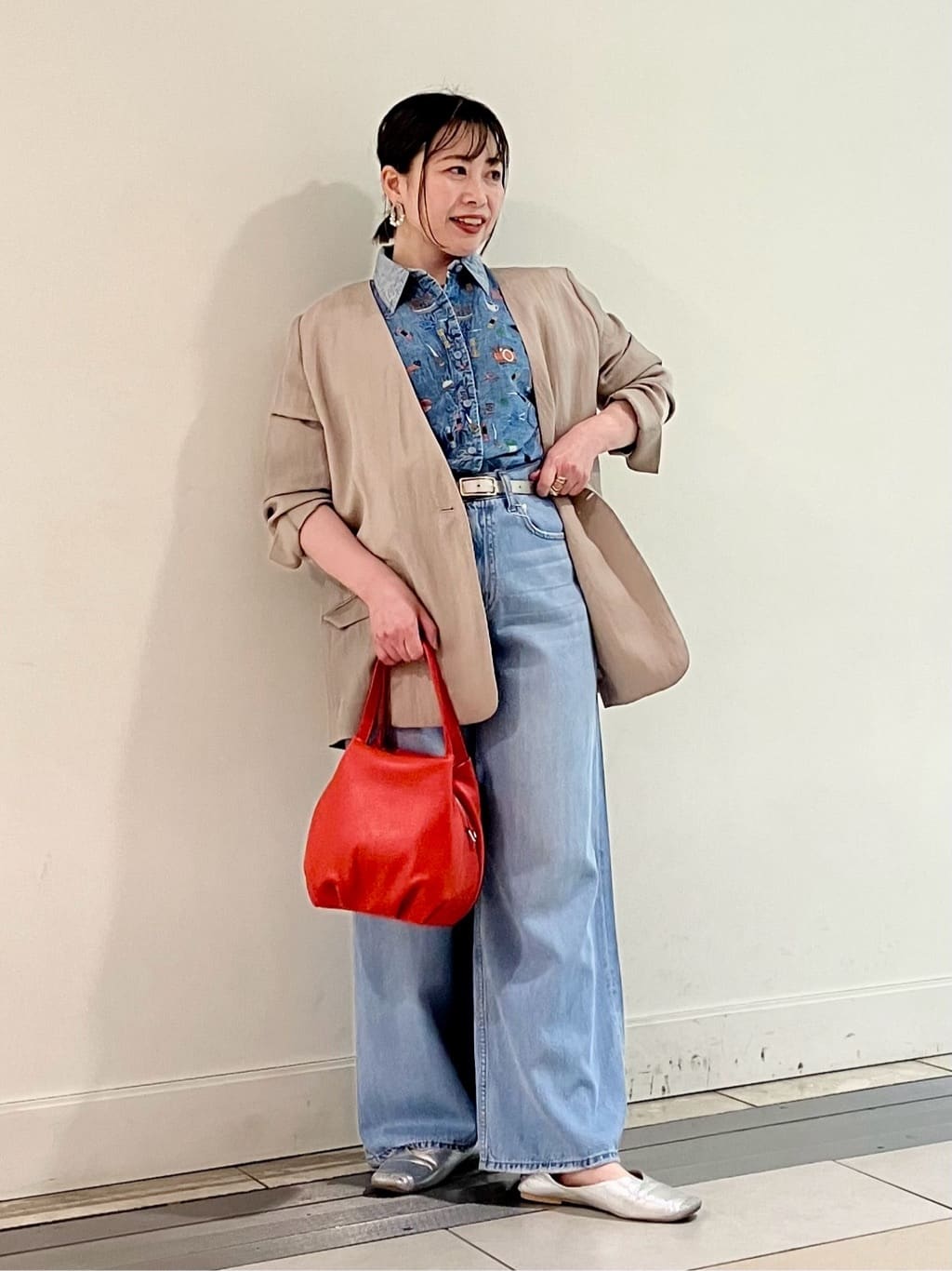 ノーカラーアシメジャケット