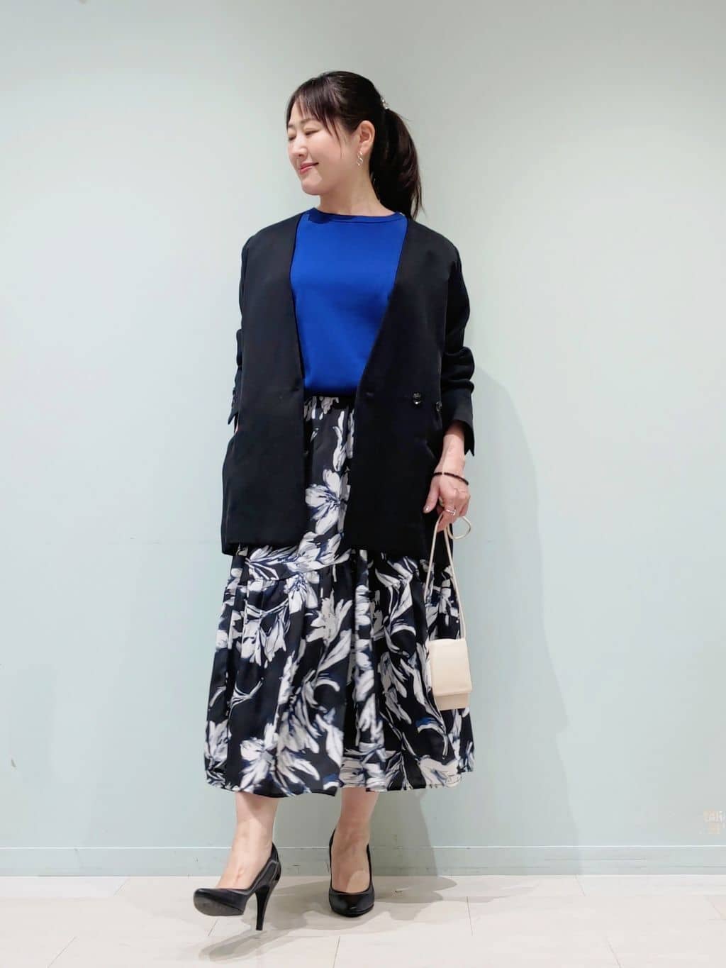 ノーカラーアシメジャケット