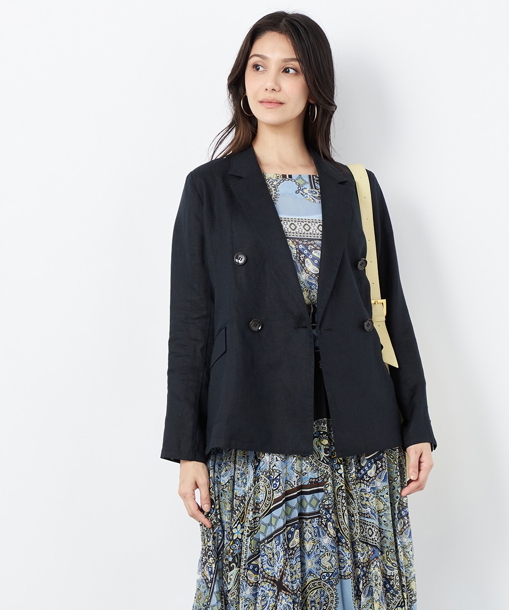 リネンテーラードジャケット