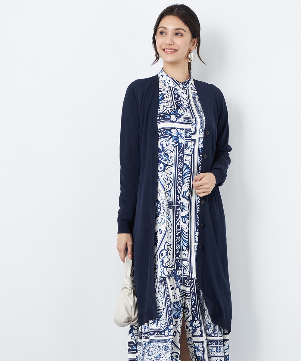 ボタンロングカーディガン