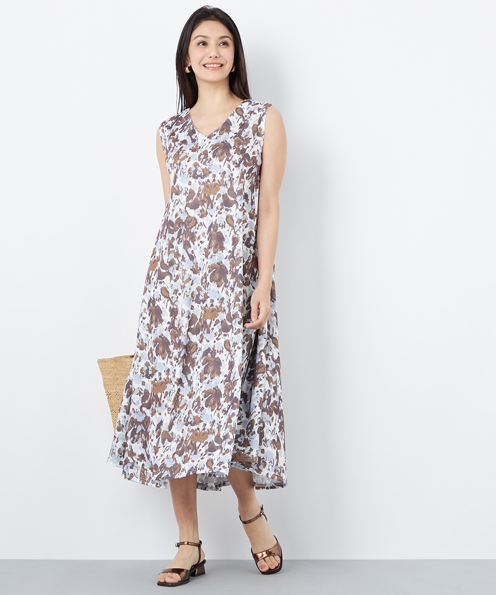 ぼかしプリントAラインワンピース
