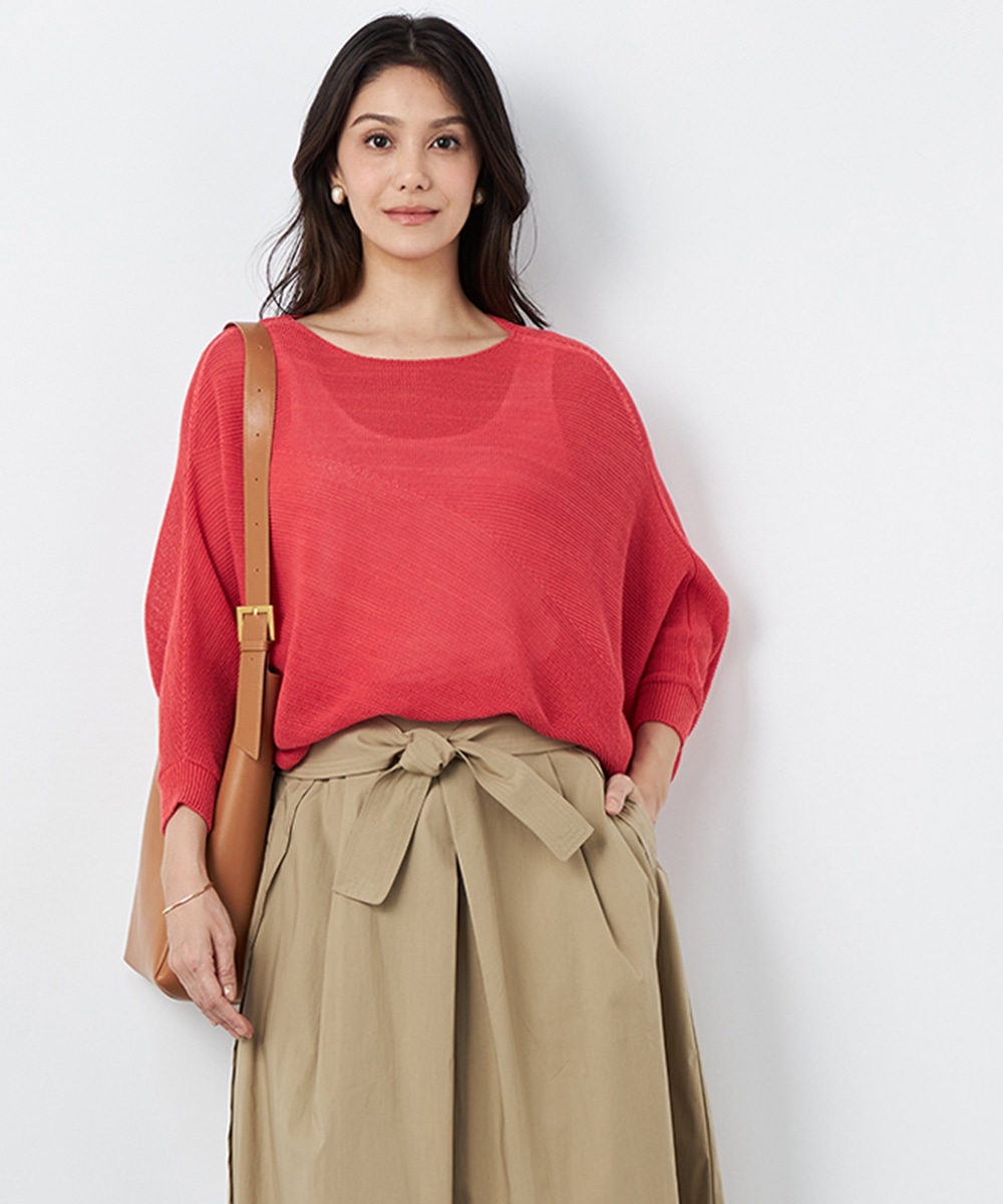 アシメホールガーメントニット