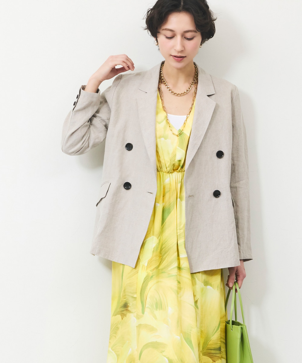 リネンテーラードジャケット