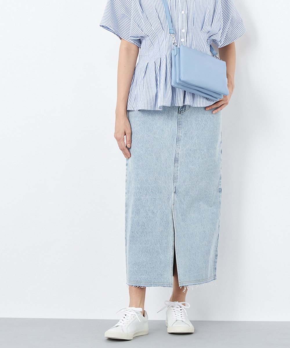 ブリーチデニムタイトスカート