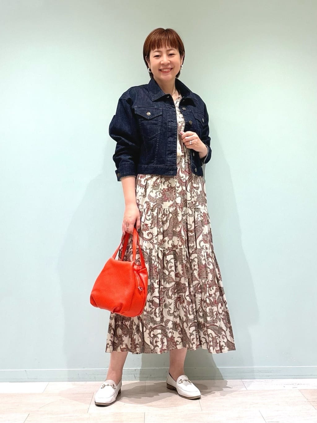 ペイズリープリントロングワンピース