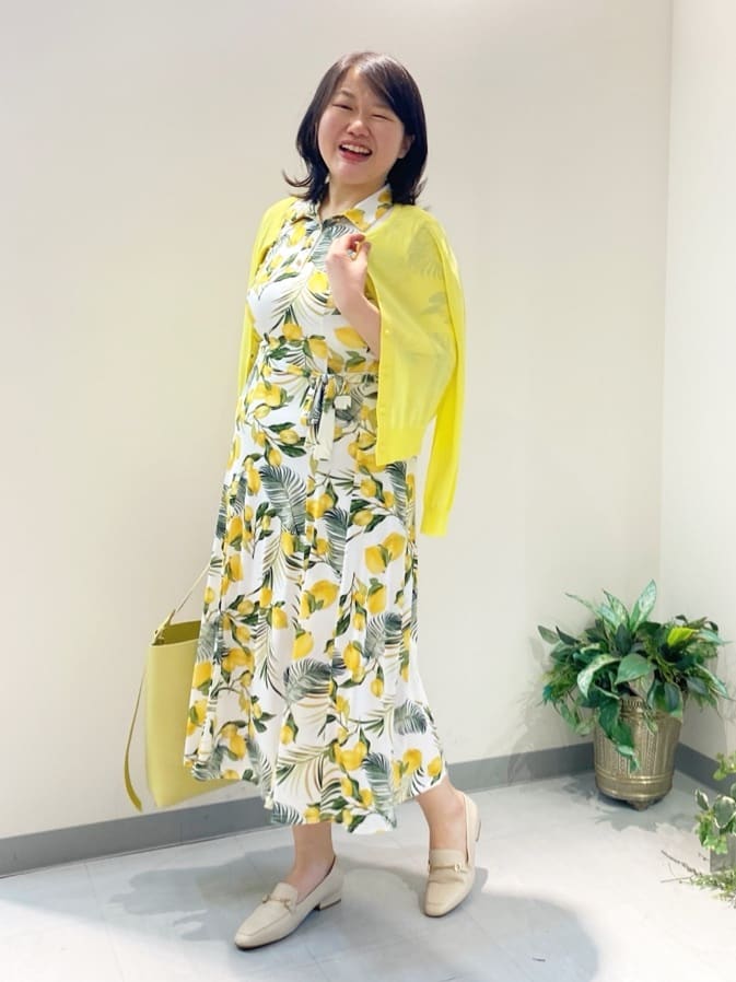 レモンモチーフジャージワンピース