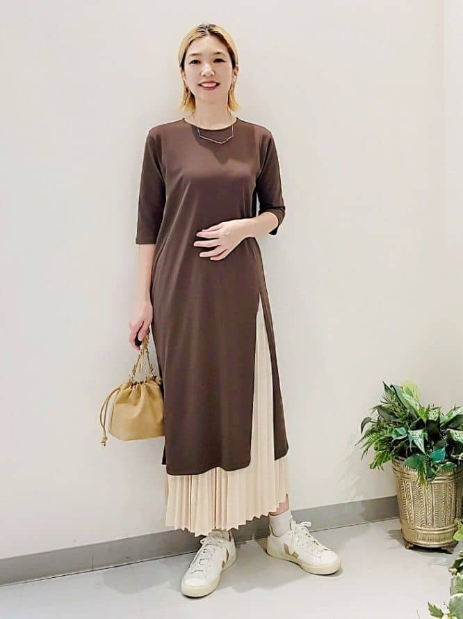 チュニック×プリーツスカートセット