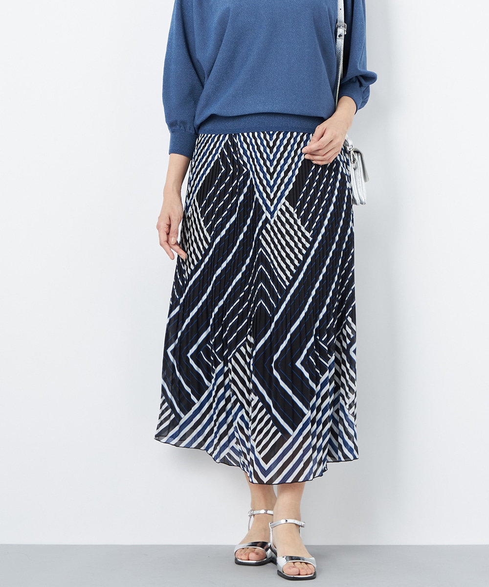 マルチストライププリーツスカート