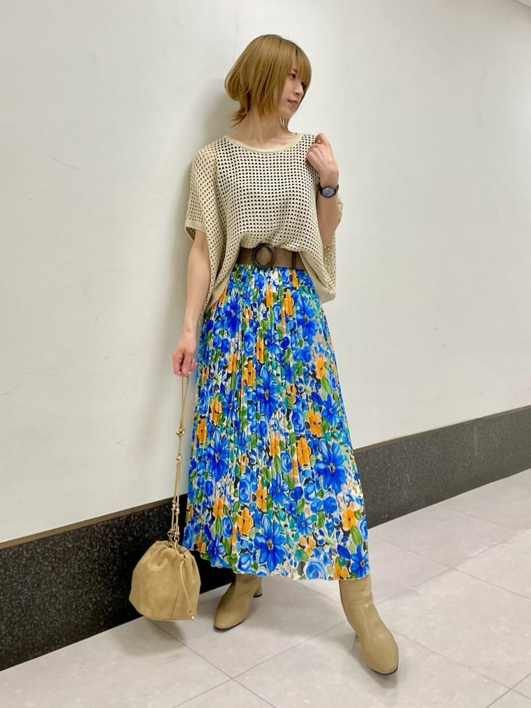 フラワープリーツスカート