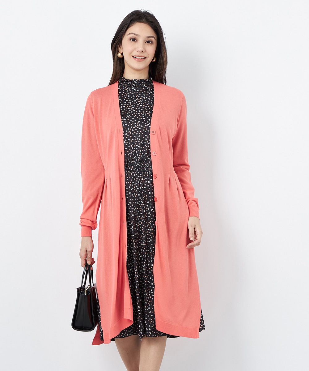 ボタンロングカーディガン