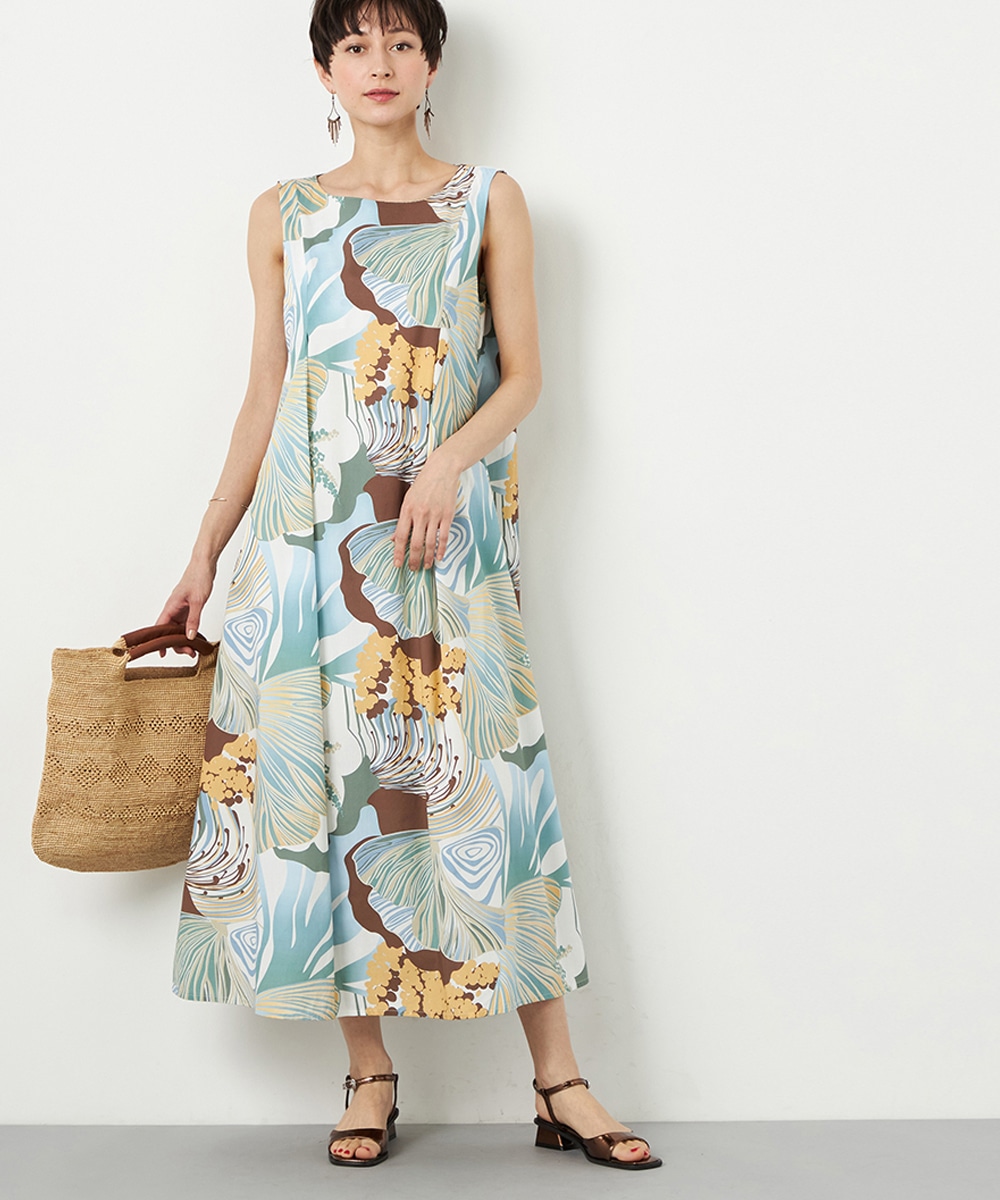 ビッグフラワーAラインワンピース