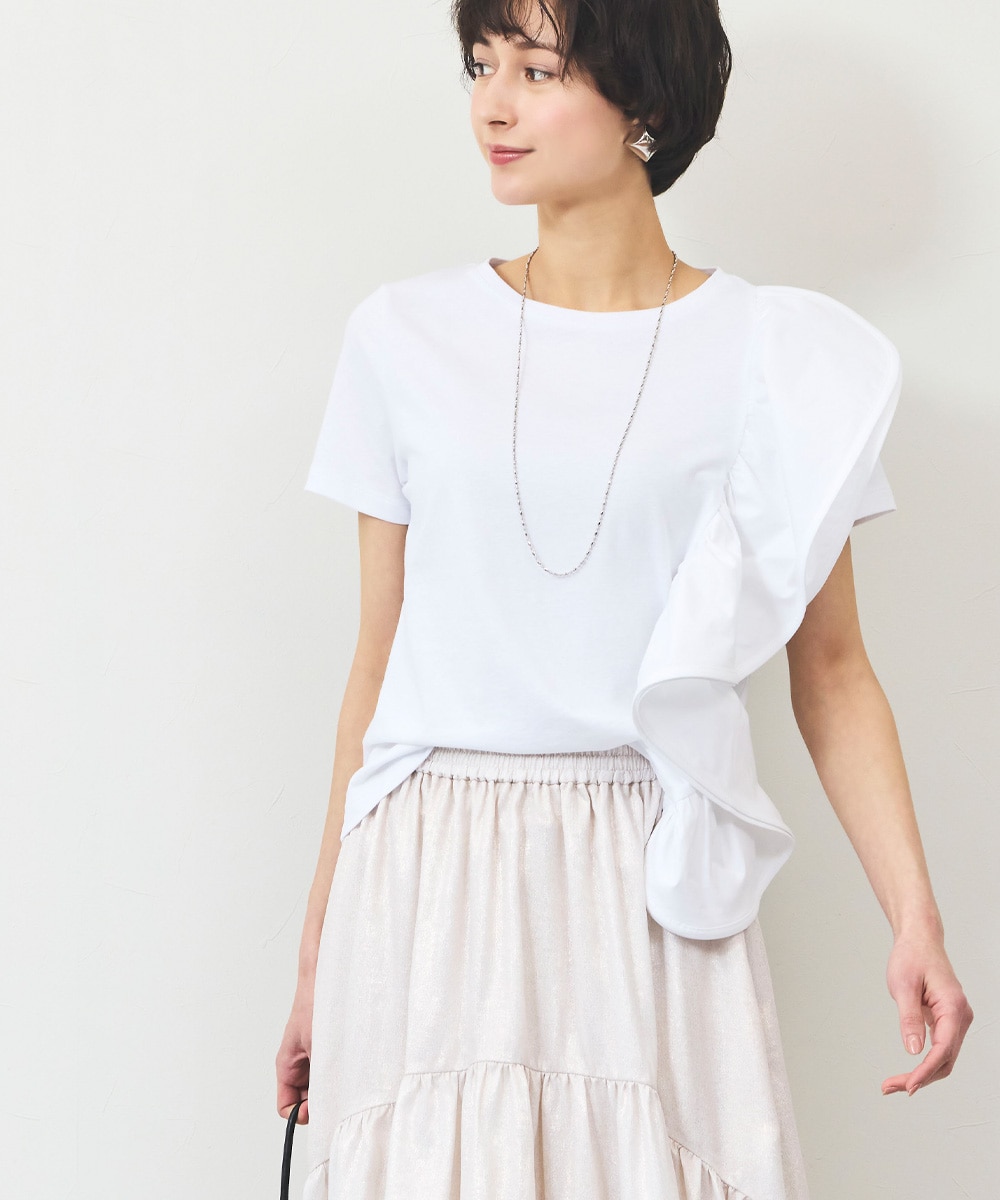 アシメフリルTシャツ