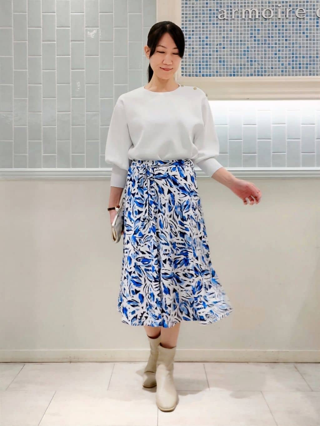 ペイントプリントジャージスカート