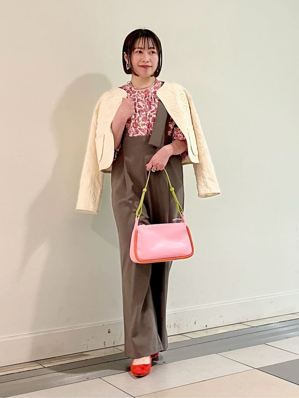 ボタニカルプリントブラウス