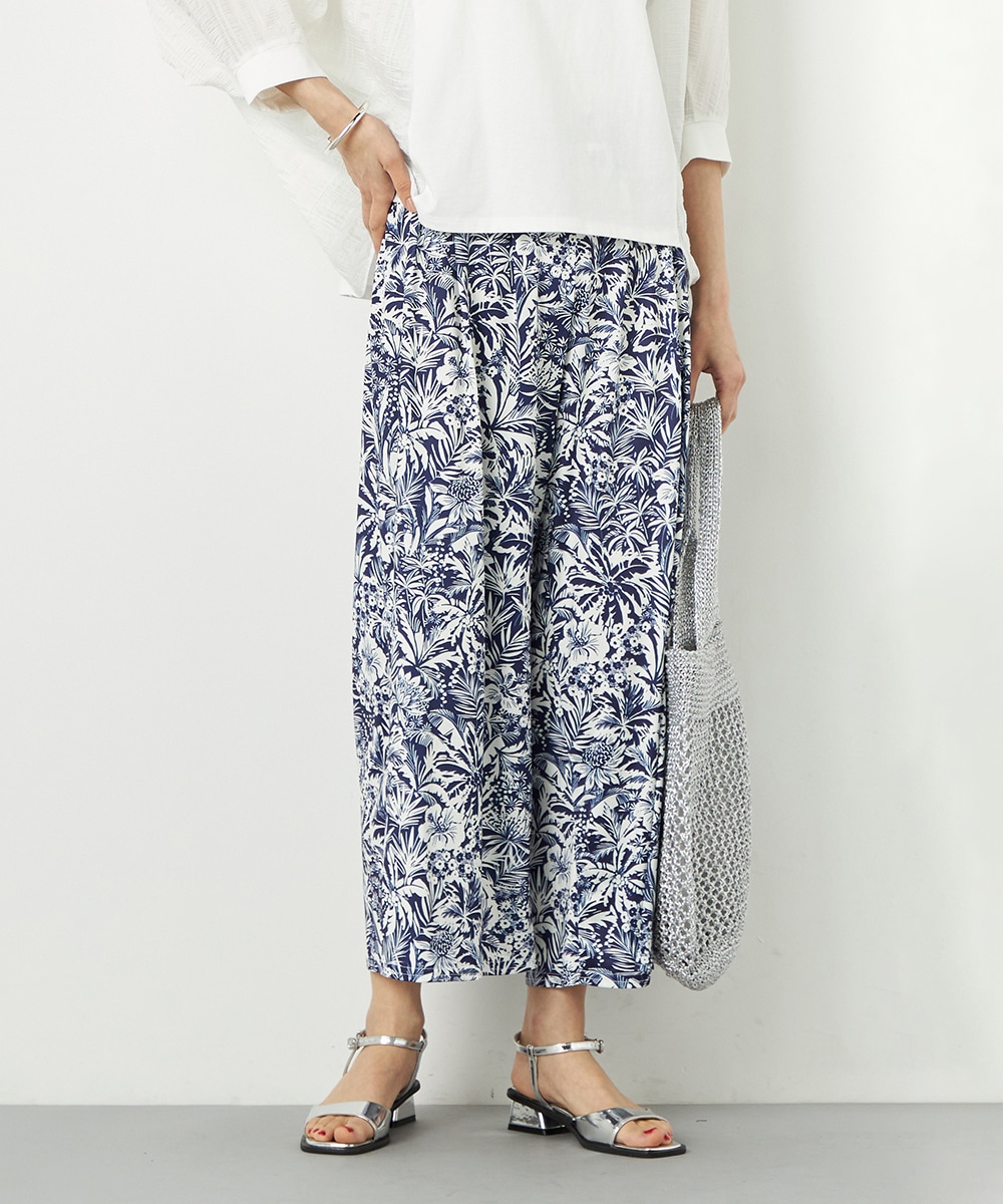 ボタニカルプリントジャージパンツ