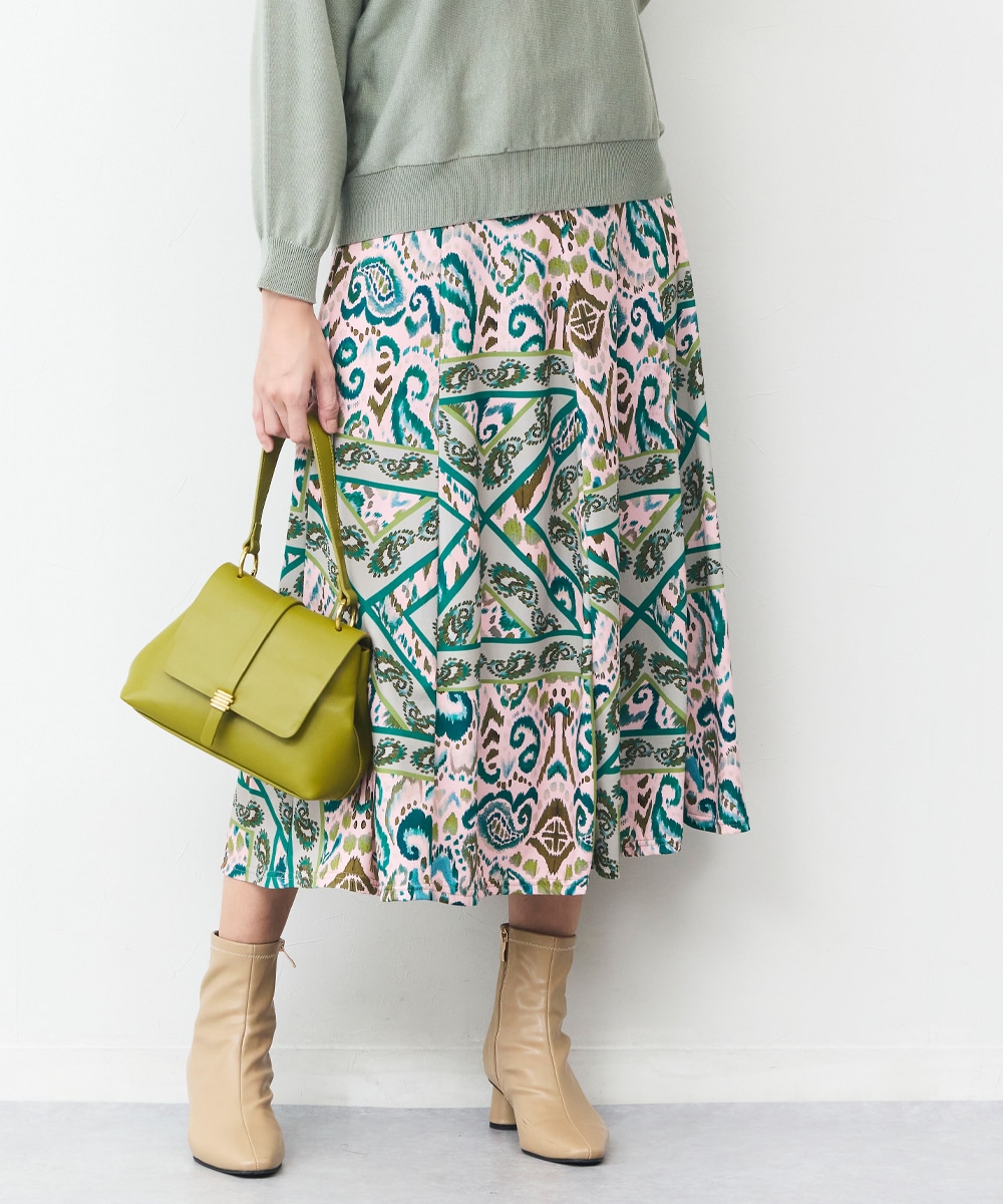 スカーフプリントスカート