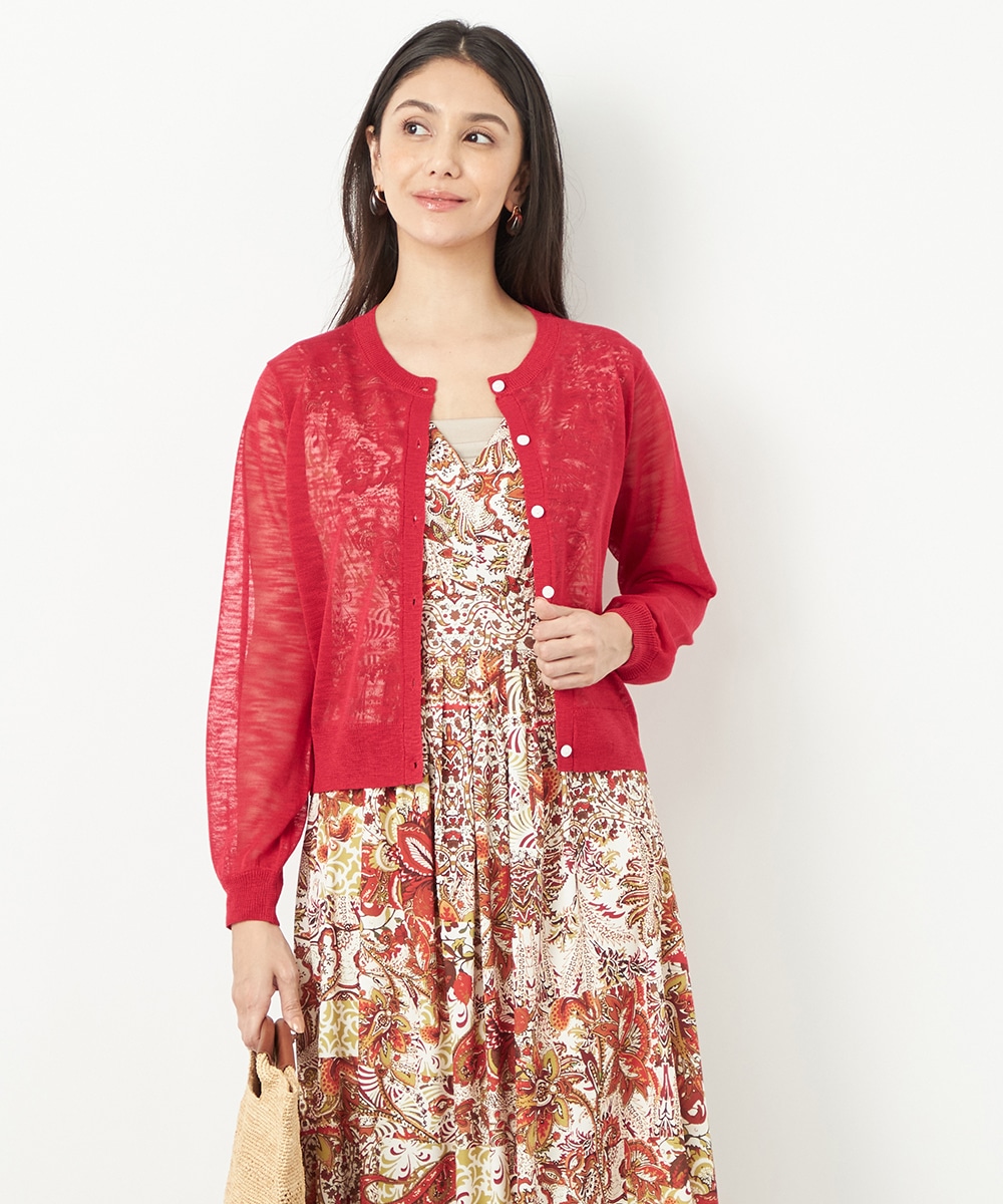 シアークルーカーディガン