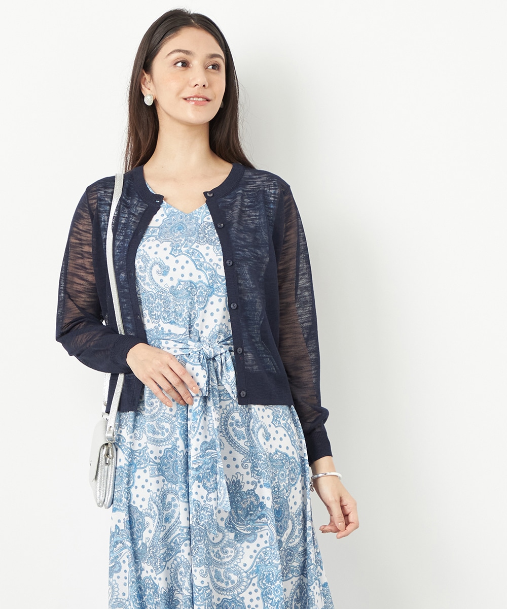 シアークルーカーディガン