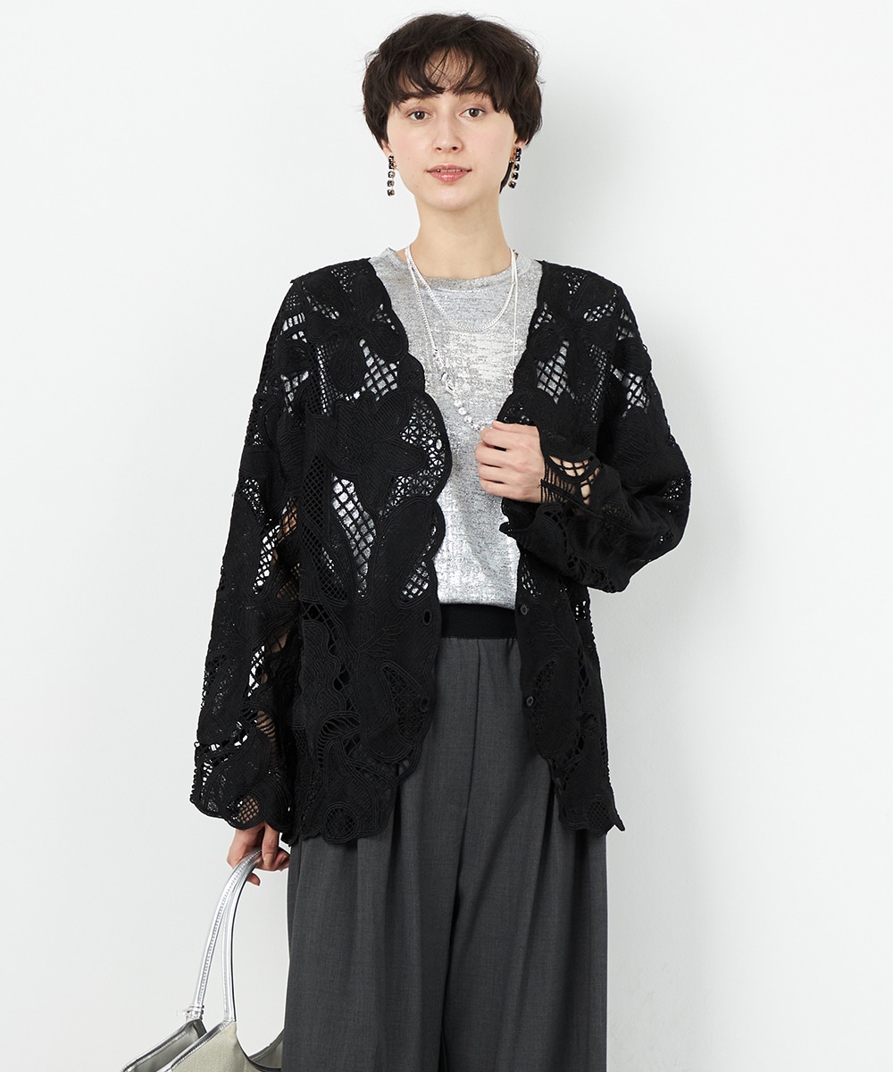 レースノーカラージャケット