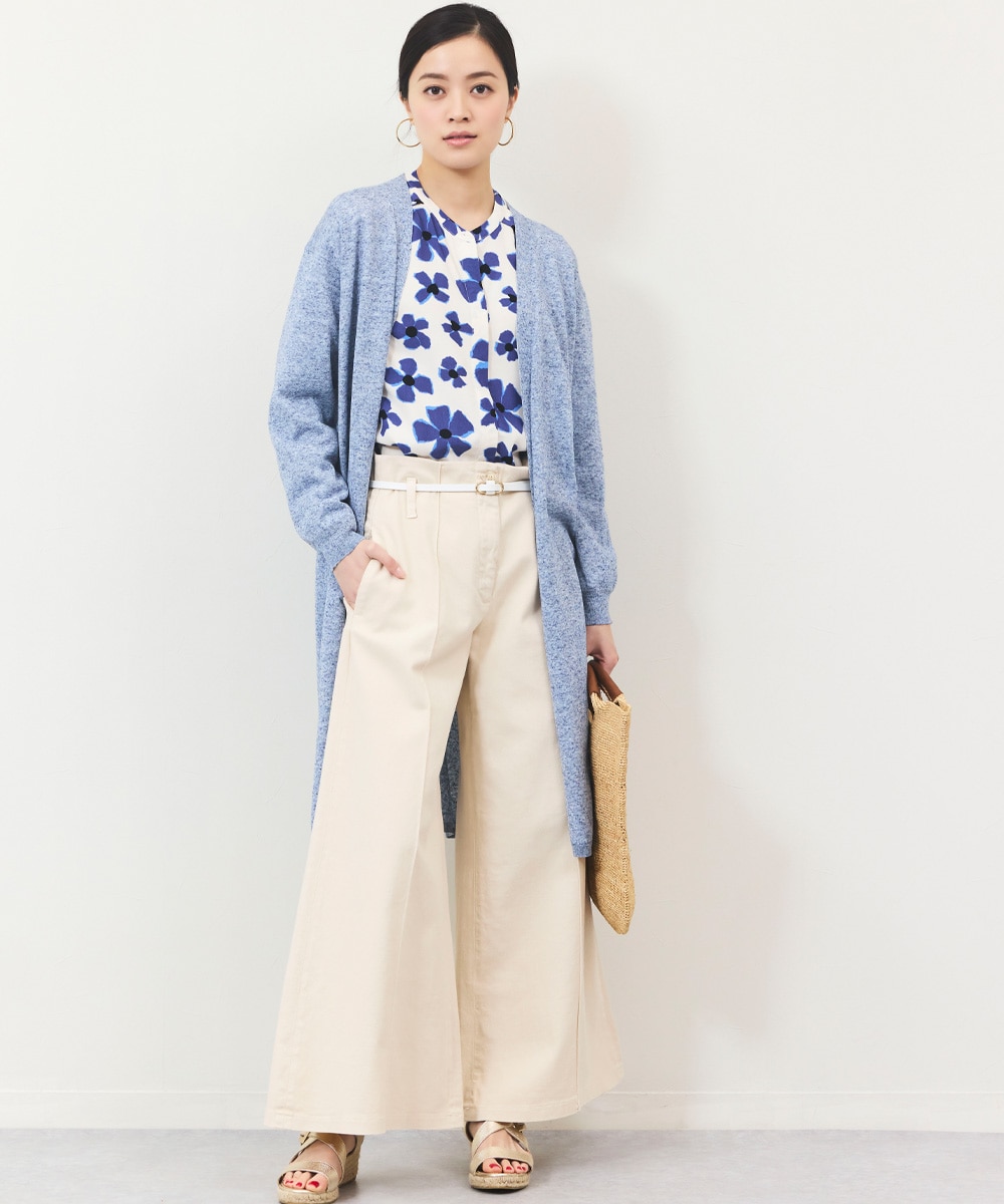 リネン混ロングカーディガン