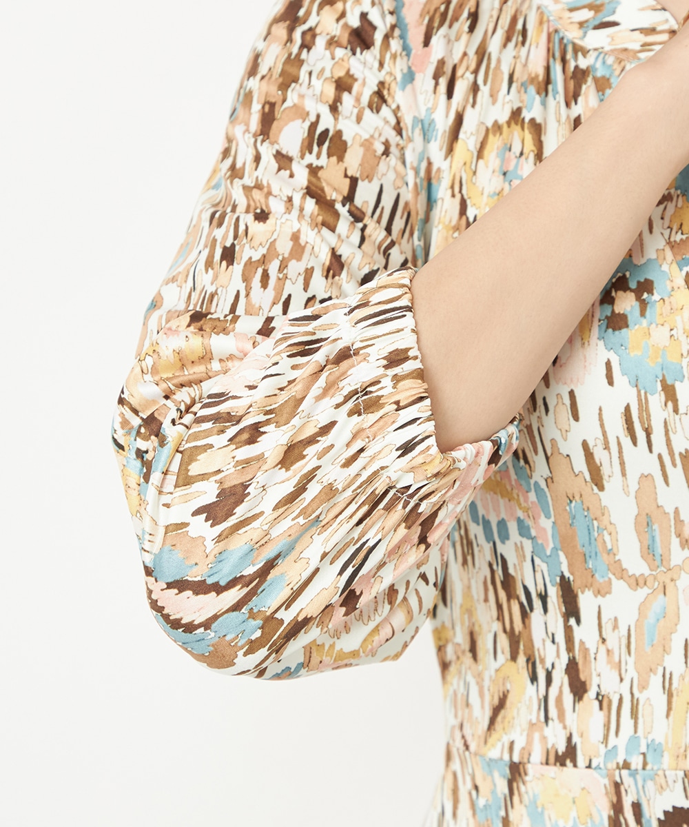 ぼかしペイズリージャージワンピース