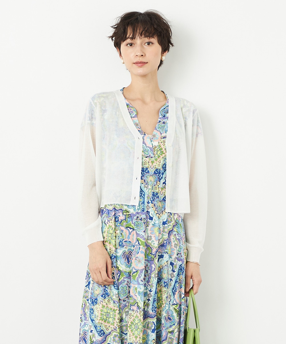 Vネックショートカーディガン