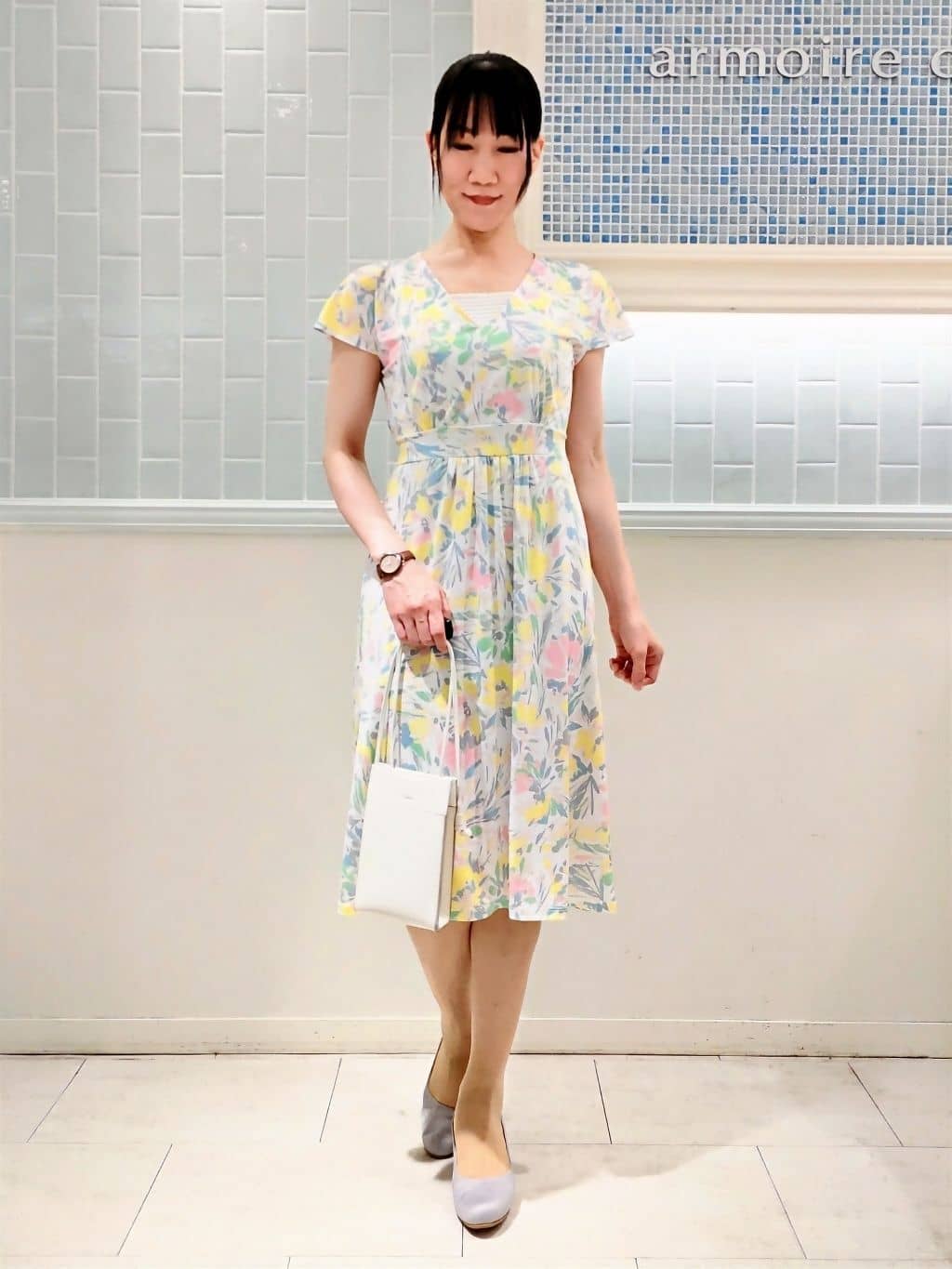 フラワージャージワンピース