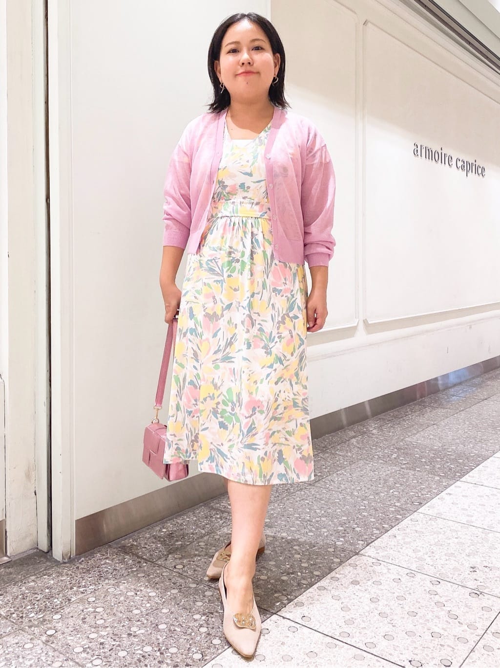 フラワージャージワンピース