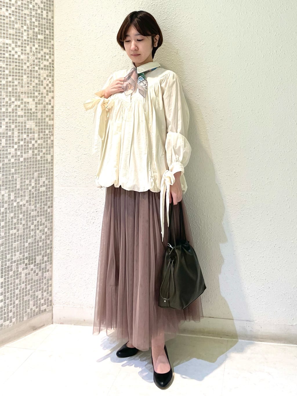 リボンバルーンブラウス