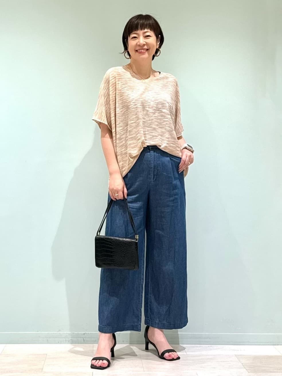 メランジニットチュニック