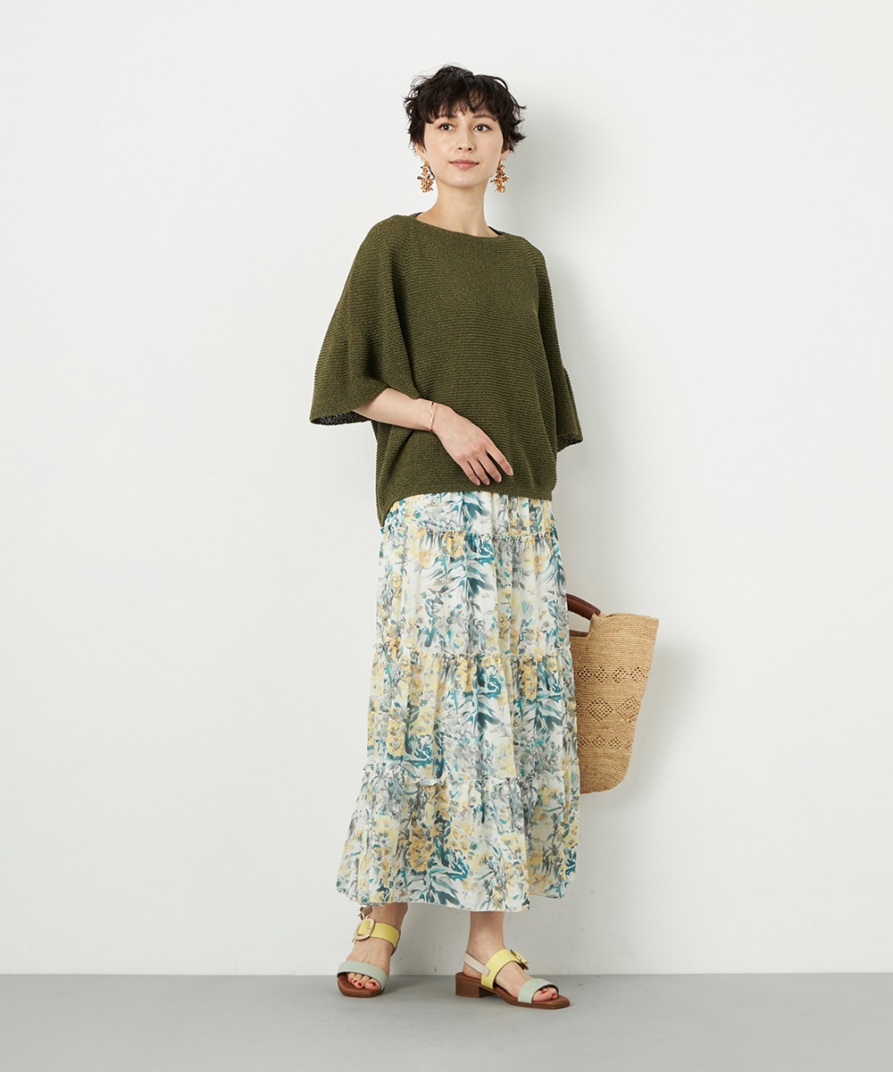 ツムギフレアスリーブニット