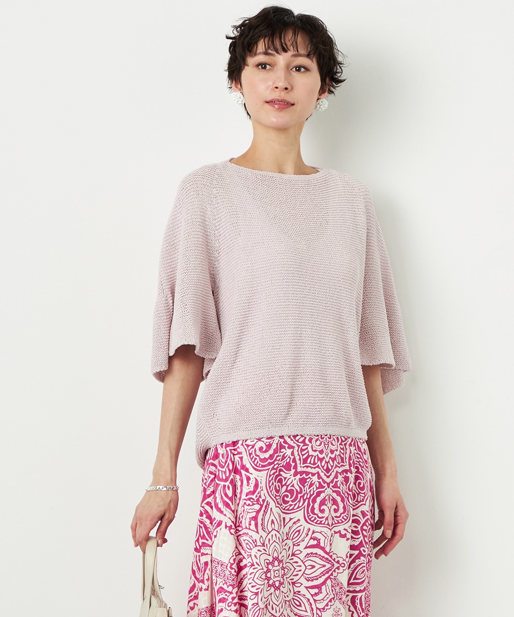 ツムギフレアスリーブニット ラベンダー