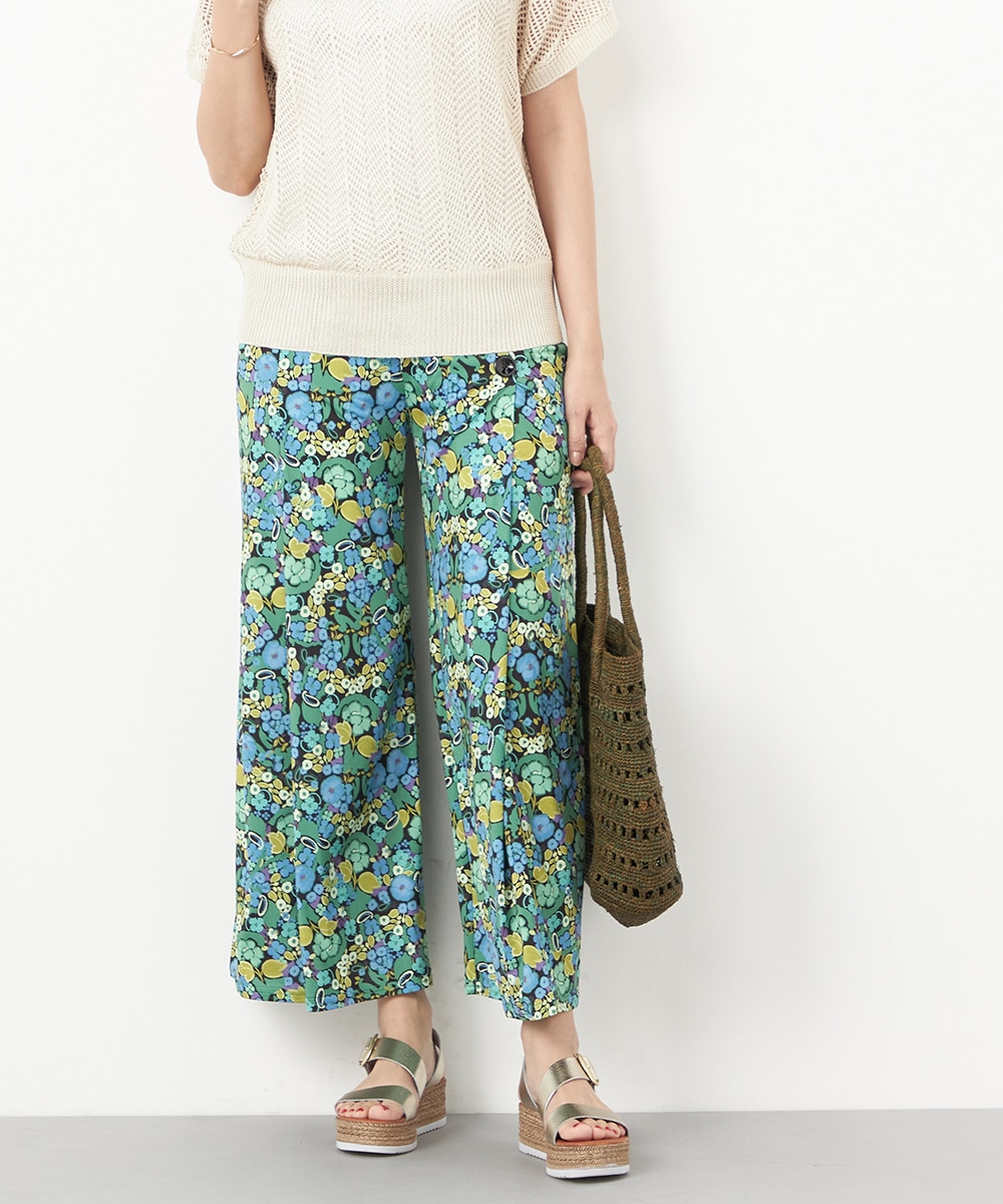 フラワープリントジャージパンツ