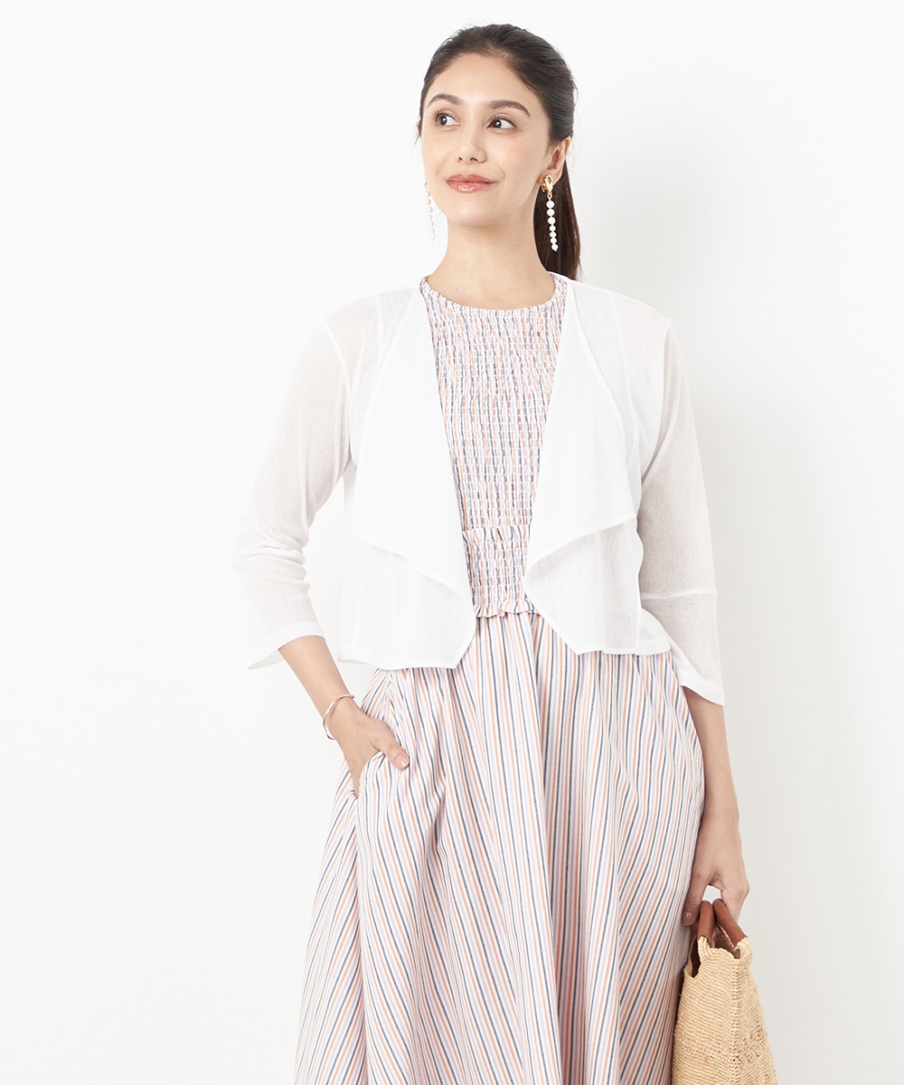 エアリートッパーカーディガン オフホワイト