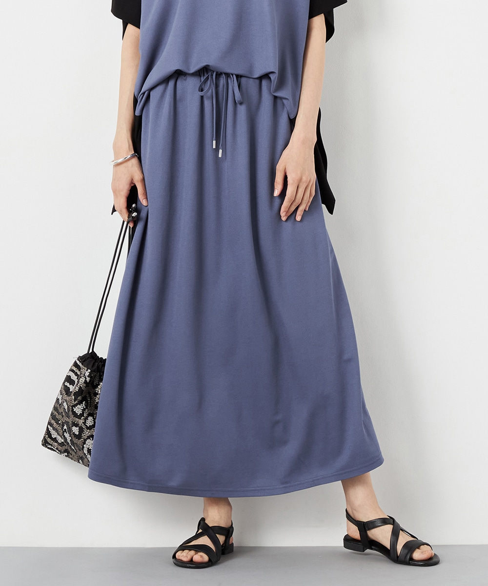 配色ジャージスカート ブルー