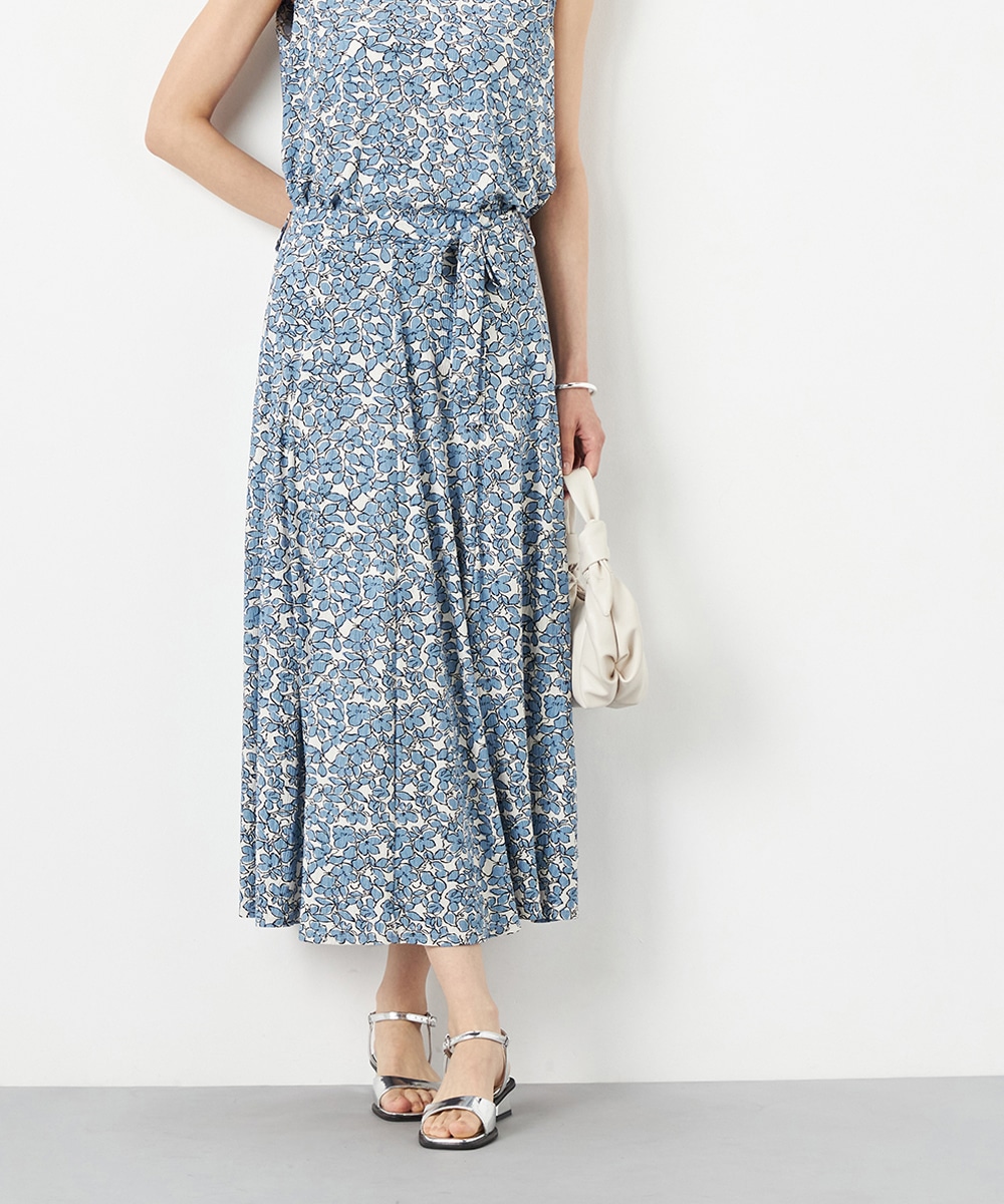 プリーツフラワージャージスカート