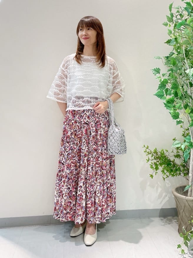 ペイズリーフラワージャージスカート スタイリング2