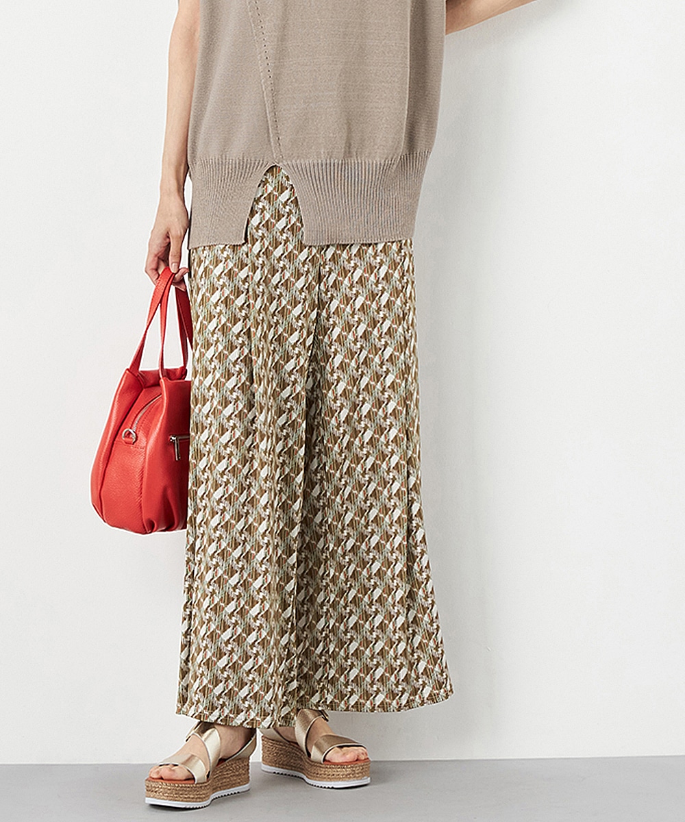 ジオメトリックプリントジャージパンツ