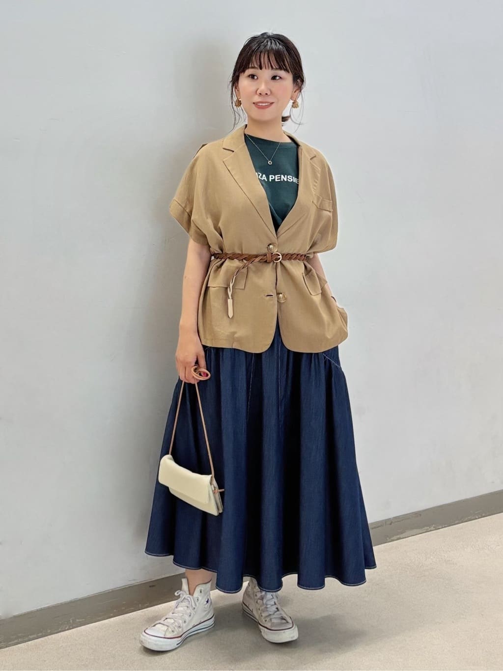 リネン混半袖ジャケット スタイリング1