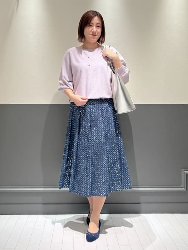 スパンコールデニムスカート スタイリング