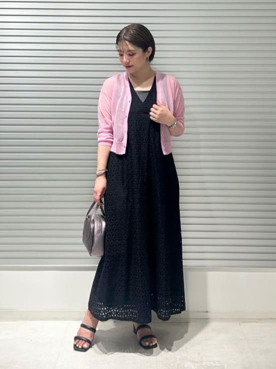 コットンカットワークレースワンピース スタイリング