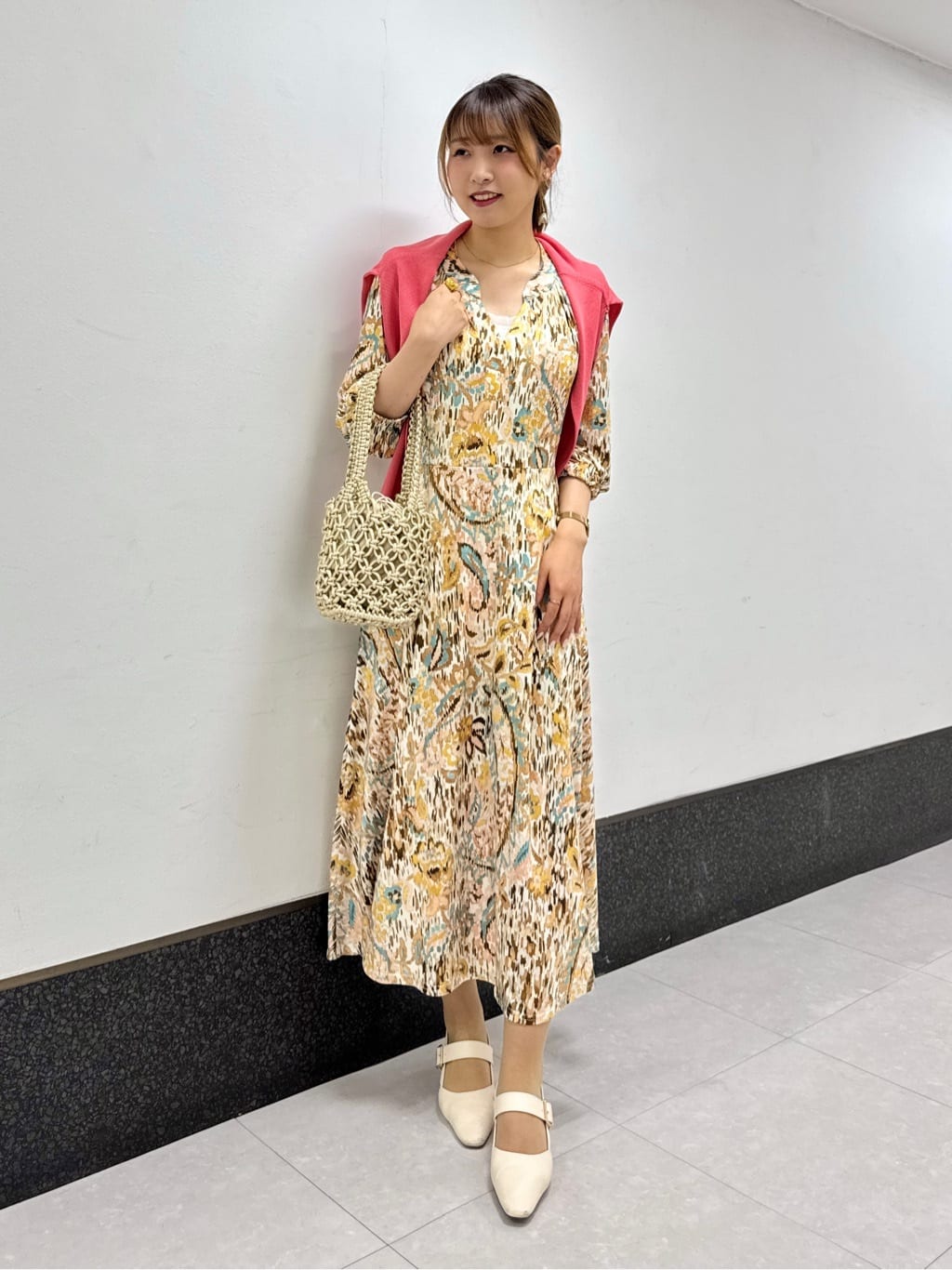 ぼかしペイズリージャージワンピース