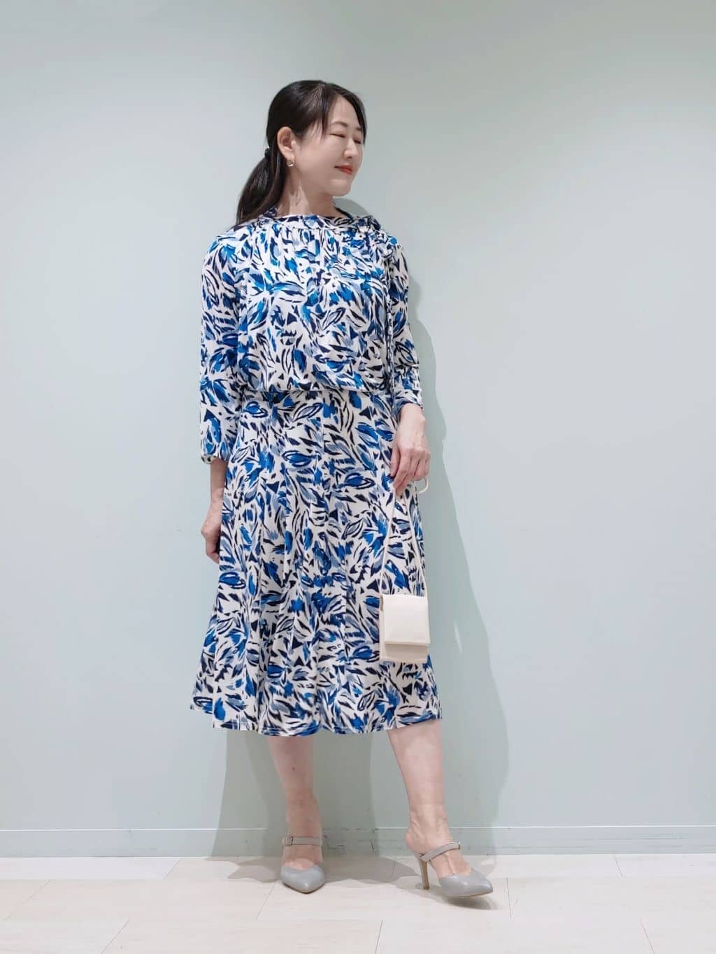 ペイントプリントジャージトップス