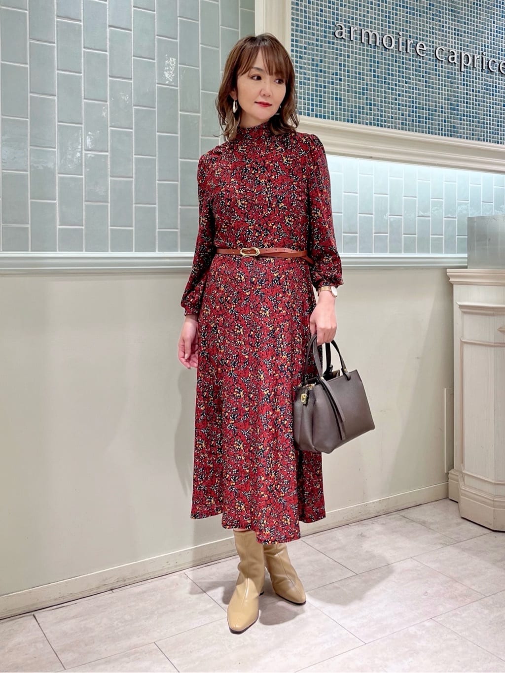 プチベリーワンピース スタイリング