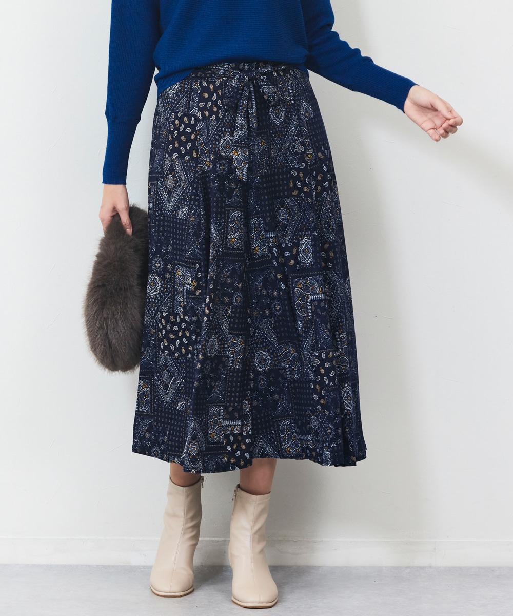ペイズリージャージスカート