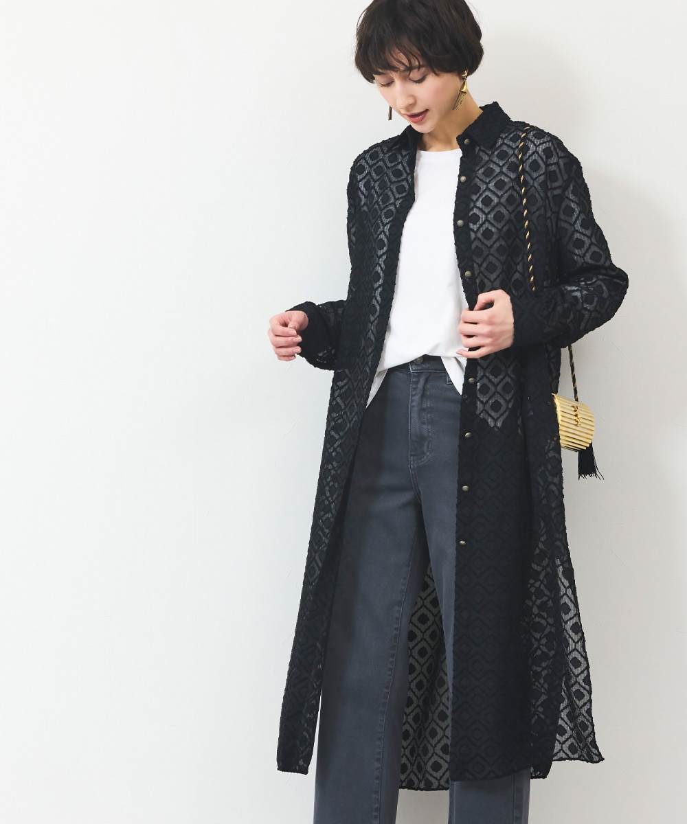  armoire capriceのシアーシャツワンピース