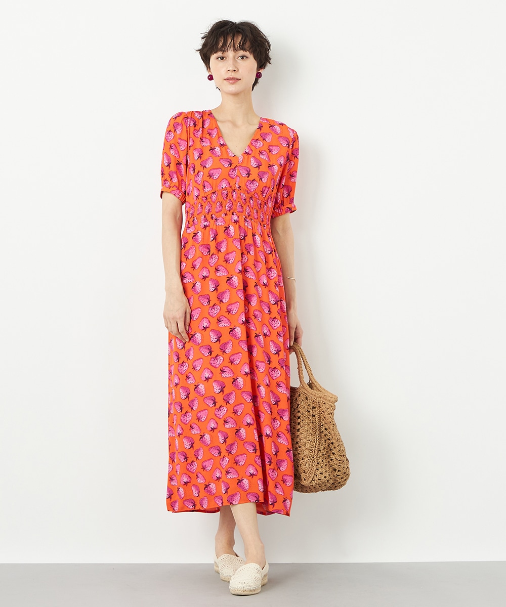  armoire capriceのストロベリーシャーリングワンピース
