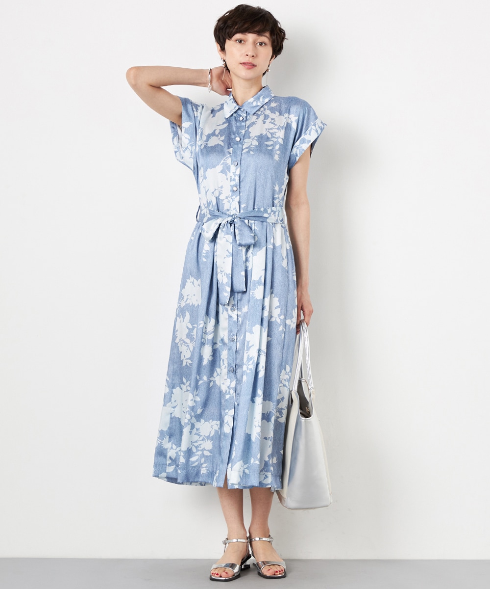 Luxe armoire capriceのフラワーシャツワンピース